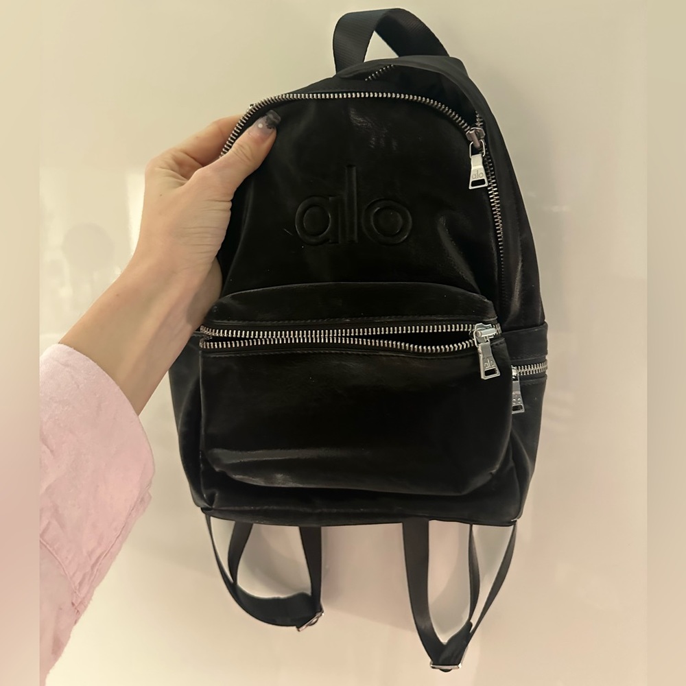 ALO Yoga Black Velvet Mini Backpack